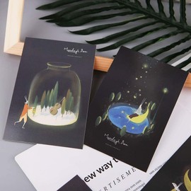 Mis.Moon Postcards, Glow in the Dark, Postcards Set, Premium Postcards, Thank You Cards, Guest Book, Poster, Travel Postcards, Glow In The Dark Postcard, Pack of 30