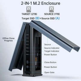 Duplicador De Clones SSD NVMe M.2 20 GB/s Acasis EC-6604PRO USB 3.1 Azul