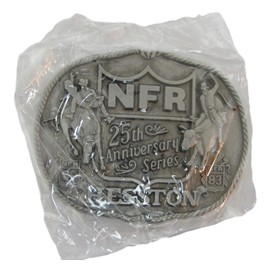 Hesston 1983 National Finals Rodeo Vintage Adult Belt Buckle, New in Original Plastic, NFR