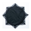 Deeorla Ladies Cotton Lace Handkerchief Womens Black Hankies 3PCS