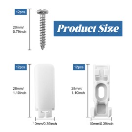 12Pcs Clamp Bracket Pleated Blinds,White Pleated Blinds Replacement Parts Set with 12Pcs Screw,Pleated Clamp Support Accessories for Home Offices Restaurants Shop Decoration