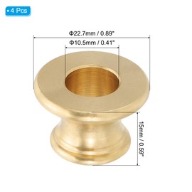 PATIKIL Lamp Solid Brass Neck, 4 Pcs Turned Brass Spindle Slips Lamp Finial Pipe Light Fixture for 1/8 IP or M10 Lamp Rod Light Repair Decoration, 22.7x15mm