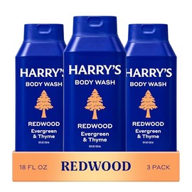 Harry's Men's Body Wash Shower Gel, Redwood Scent, 18 oz, Pack of 3