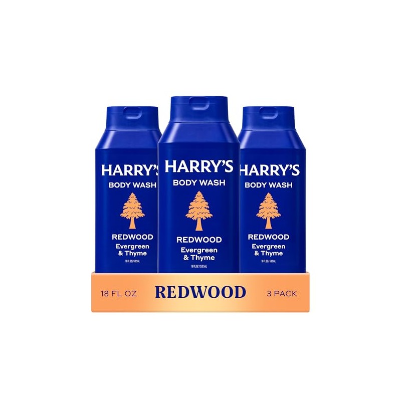 Harry's Men's Body Wash Shower Gel, Redwood Scent, 18 oz,