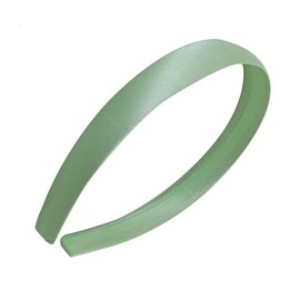 Blausky Pack of 5 Satin Headbands Women, 2 cm Wide Hair Band, Satin Headbands, Plain Fabric Headband, DIY Non-Slip Colourful Headband, French Hair Accessories for Women, Light Green