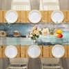 Teal Table Runner Linen Table Runner Thicken Turquoise Blue and