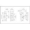 QCAA 2.5" Heavy Forged Solid Brass Door Latch, 90 Degree