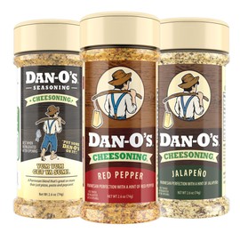 Dan-O's 3 Bottle Cheesoning Seasoning Set, Small Bottles, 3 Pack, Includes Red Pepper, Jalapeño and Cheesoning Seasonings, Sugar Free, Zero Calorie, Use this Seasoning Kit in Pasta, Toppings or Sauce