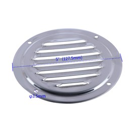 Hoffen 5" Round Louvered Air Vent, 2 Pack Stainless Steel Marine Boat Vent Ventilation Ventilator Cover