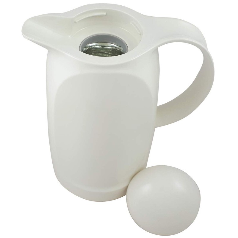 helios 062244 Tabletop Thermos Flask, Relax Push, White