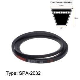 sourcing map SPA-2032 V-Belts Drive Belt 2032mm Pitch Girth 13mm Width 10mm Height Rubber for Power Transmission