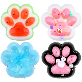 Ruichi Taba Squishy Paw, 4 Pcs Cat Paw Squishy Kit, Stress Relief Toy Taba Squishies Fidget Toys for Kids & Adults, Fufu Squishy Squeeze Stress Sensory Toys