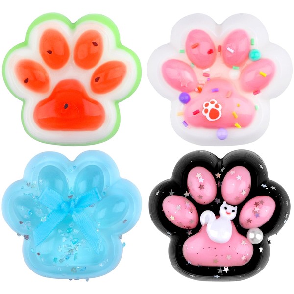 Ruichi Taba Squishy Paw, 4 Pcs Cat Paw Squishy Kit,