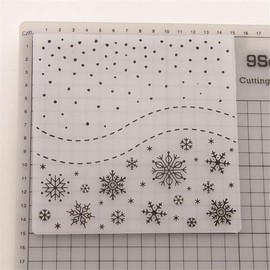 arriettycraft Merry Christmas Snowfall Snowflake Background Plastic Embossing Folders for Card Making Journaling Scrapbooking or Paper Crafts
