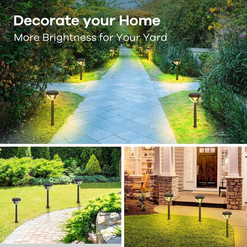 Linkind Castle Solar Path Lights, 3000 K Warm White Solar