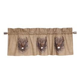 VISI-ONE Blue Ridge Trading, Whitetail Ridge Valance 21" x 63'' Inches, Animal Theme Valance Curtain for Bedroom, Kitchen, Living Room & Farmhouse, Perfect for Indoor & Outdoor Decor