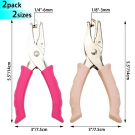 Single Hole Punch 1/4" and 1/8", 2 Pack Small Hole Puncher for Crafts, One Hole Paper Punch with Grip Handle, Small Hole Punch for Kids and Adults