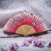 Starlet24 Foldable Bamboo Hand Fan Folding Fan with Tassel Fan