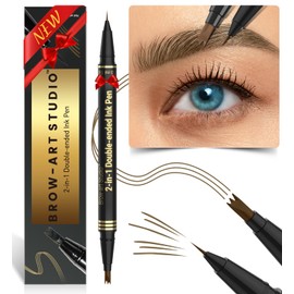 iMethod Microblading Eyebrow Pencil - Eyebrow Pencil 2-in-1 Dual-Ended Eyebrow Pencil with 3-Prong Micro Fork Tip Applicator & Precise Brush Tip Creates Natural Eyebrows, Brown