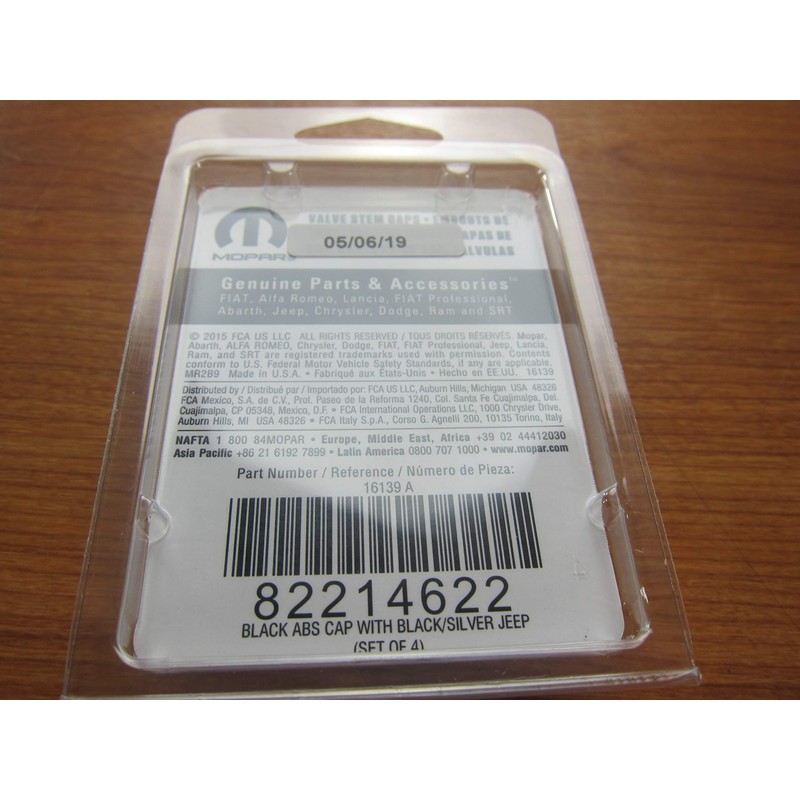 Mopar Jeep Black Valve Stem Caps New OEM