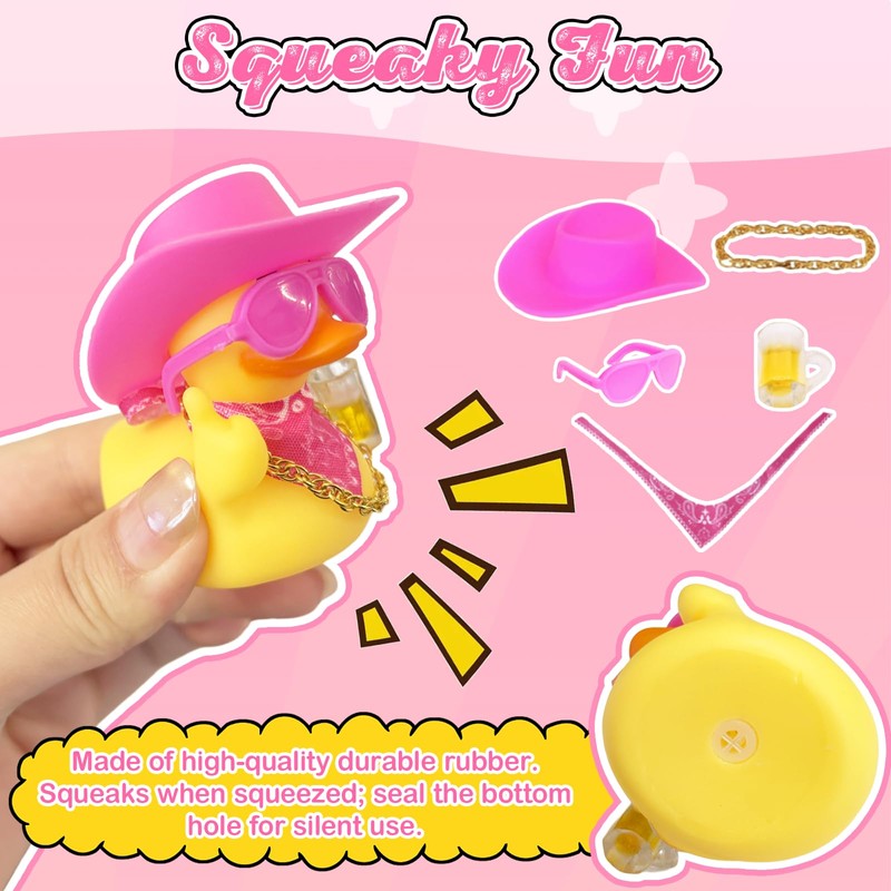 22 Pcs Rubber Duck Car Decorations, Rubber Ducks Bath Toys