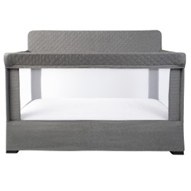 Baby Delight Lunaire Full Size Crib & Playard | Breathable Mesh Baby Crib | Charcoal Tweed