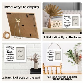 QZJ Funny Wedding Engagement Picture Frame Gifts for Friends, Wedding Gifts for Newlyweds, Congratulations Gifts for Newly Married or Engaged Couple, Wood Picture Frame, 4 x 6 Inch Photo