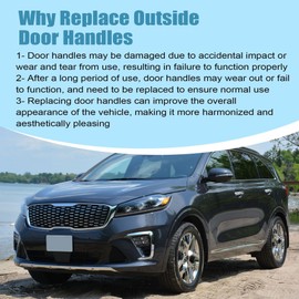 Priprilod Left Driver Side Outside Door Handle Rear Chrome Compatible with Kia Sorento 2016-2020# 82651-C5010 83652-C5010