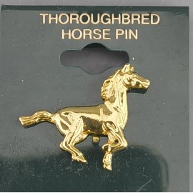 Thoroughbred Horse USA Gold Toned Hat Jacket Lanyard Lapel Pin
