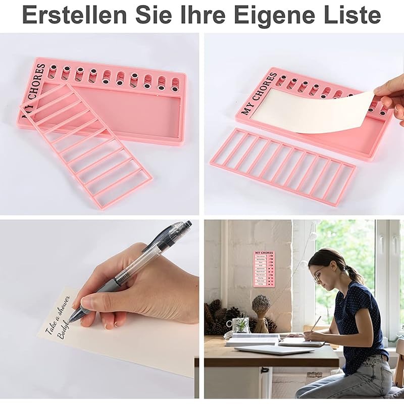 AIMALL Reusable Plastic Chore Chart Board, 7.87 x 4.72 Inches,