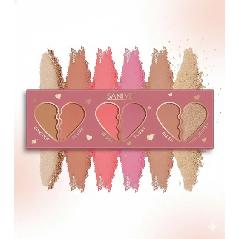 Paleta Facial 3 En 1: Contorno, Rubor E Iluminador En
