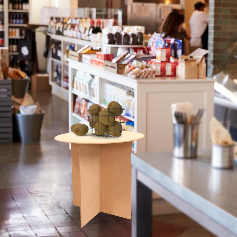 SSWBasics 30 Inch Round Wood Display Table - 250 Pound