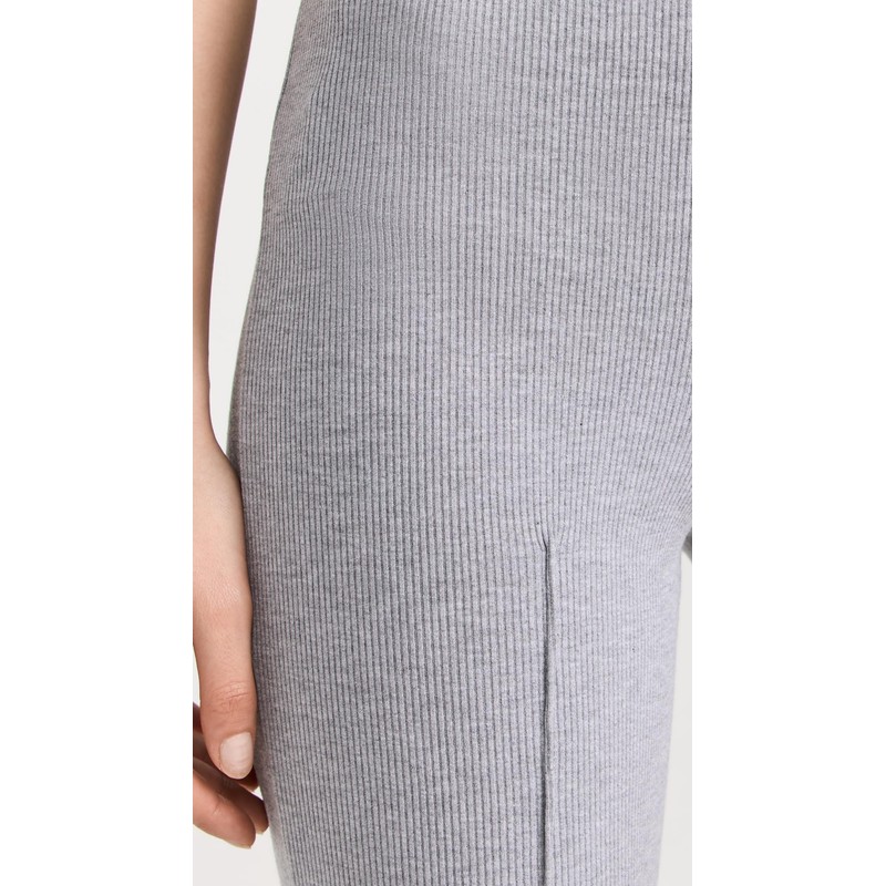 DONNI. Women's Rib Kick Flare Trousers, Heather Grey, XXL