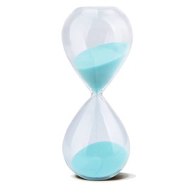 Hourglass, HoveBeaty Hand-Blown Sand Timer Set for Time Management 15 Minutes Durable Glass Construction (15 min, Light Blue)