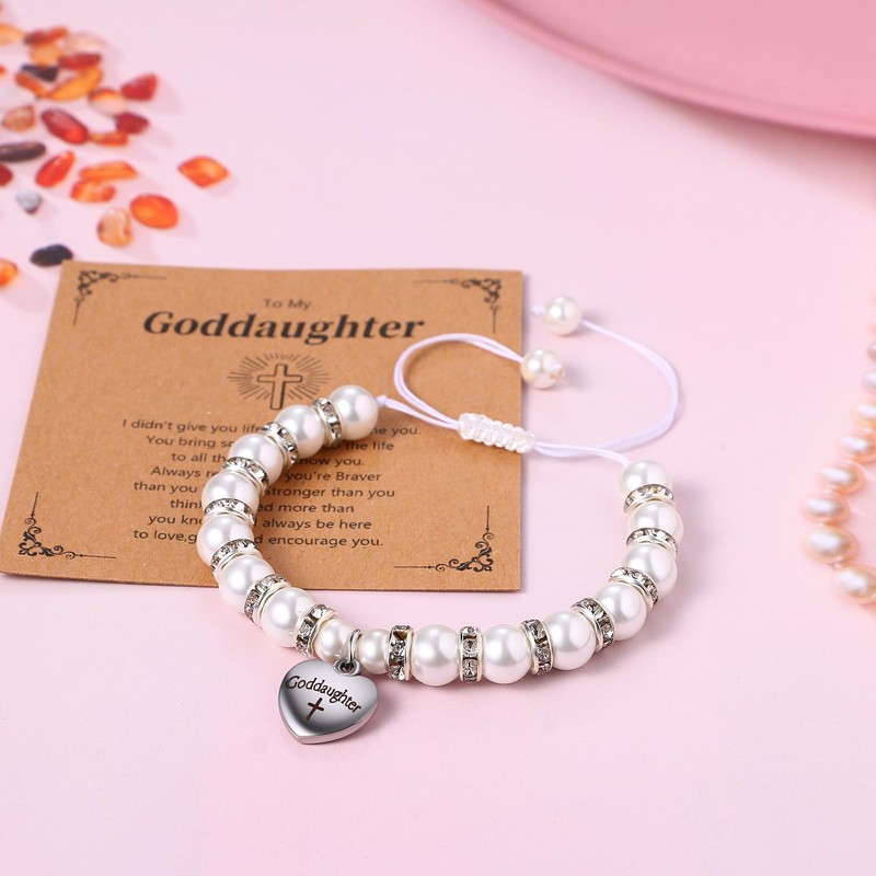 Oidea White Pearl Baptism Gifts for Girls: First Confirmation Gifts