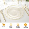 Lullaby 100PCS Clear Plastic Plates with Gold Rim, Includes 50pcs