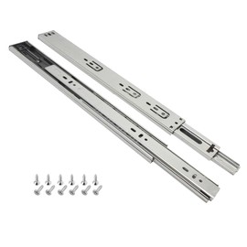 Drawer Runners, Full Extension, 400 mm, 1 Pair (2 Pieces) Ball Extension, 45 mm Groove Drawer Runner, Drawer Guide Rail with Mounting Screws, Soft Close Drawers Rail System, Maximum Load 45 kg