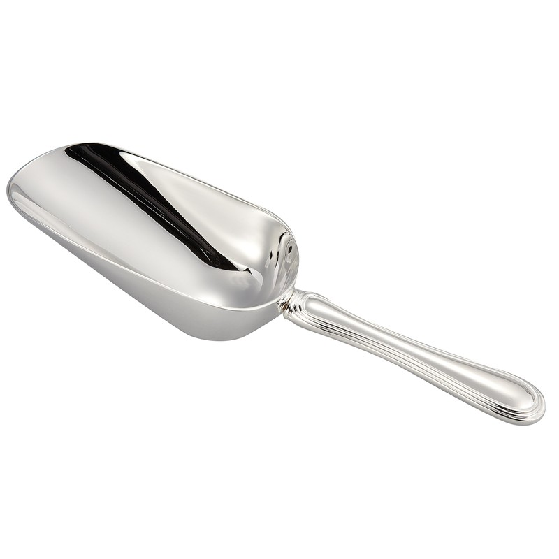 Elegance Silver Rim Ice Scoop – 8.75" Silver-Plated Barware, Elegant