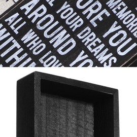 WILLBOND Graduation Inspirational Quote Desk Decor Gifts Wooden Box Sign Positive Wall Plaque Farmhouse Encouragement Cheer up Gifts for Women Men Birthday Grad Gift(Black Backing,Elegant Style)