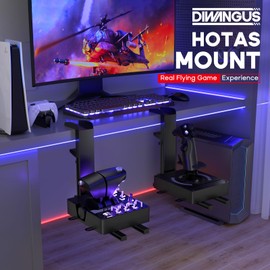 DIWANGUS Hotas Mount Foldable Desk Mount for Flight Joystick Throttle Hotas Joystick Mount for X52/X52 Pro/X56 T16000M/HOTAS Warthog/T Flight One/4/TCA/VKB Gladiator NXT/VPC WARBRD（2PCS）