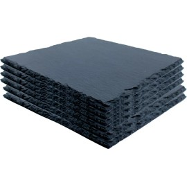 Vencort 6 Platos Para Comida Pizarra Cuadrada Piedra 20x20 Cm