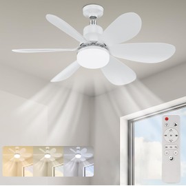 Batone Ceiling Fan Light, 30 W, Ceiling Light Fan, 120W Equivalent, 3,000 lm, LED Ceiling Fan Light, DC Motor, E26 Base, Memory / Timer Function, Remote Control, 6-8 Tatami Mat, Lightweight, Energy