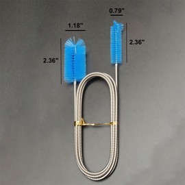 Flexible Long Drain Brush, 66 Inch Double Elastic Ended Nylon Cleaner Pipe Brush, and 2 PCS of 8 Inch Straw Cleaner Brush, Pipe Cleaners Brush Tool Kits (Blue + White)