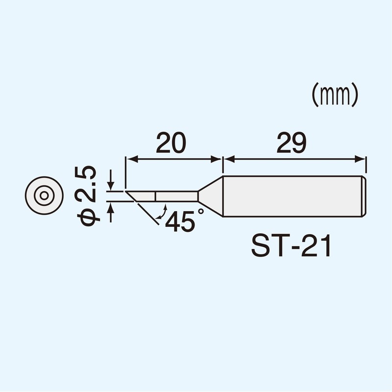ENGINEER ST-21 Soldering Iron Tip for SK-40 Series, Diameter 0.1