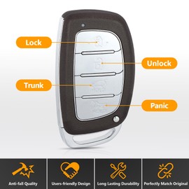 Yewong Smart Proximity Keyless Entry Remote Key Fob for Hyundai Tucson 2016 2017 FCC: TQ8-FOB-4F07 P/N: 95440-D3100 95440-D3100NNA 434MHz 4 Buttons