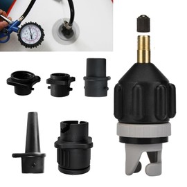 SUP Pump Adapter, Air Pump Converter Multifunction SUP Valve Adapter with 4 Air Valve Nozzles Paddle Board Pump Adapter for Inflatable Boat, Kayak, Paddle Board, Inflatable Bed, Dinghy