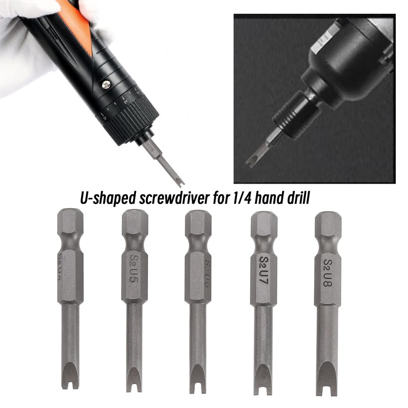 SING F LTD 5Pcs U-Shape Magnetic Screwdriver Bit Set U4