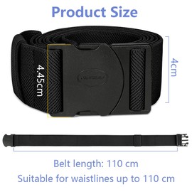 Aucuu Men's Work Belt, 110 cm/140 cm Belt, Nylon Canvas Belt, Tactical Belt, No Metal Buckle, Suitable for Work and Travel, Quick Pass Through Airport Security, #1 Black, 110
