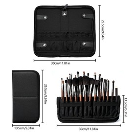 Black Travel Makeup Brush Holder,Waterproof Stand-Up Makeup Brushes Organizer, Portable Makeup Brush Holder Travel Case(only bag) (BAG-875-22)