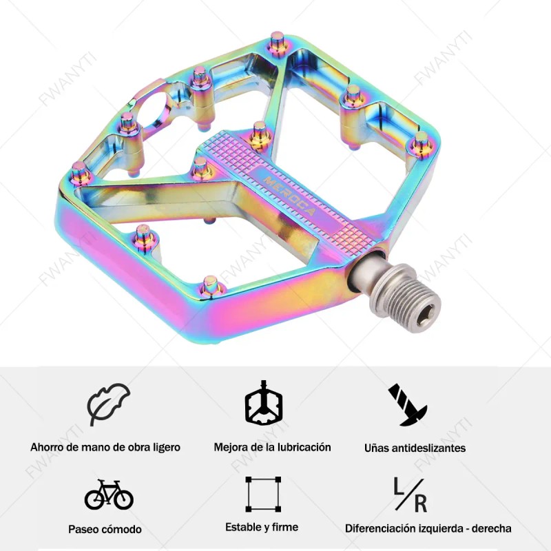 Pedal De Bicicleta Mtb Para Montaña Antideslizante Aluminio